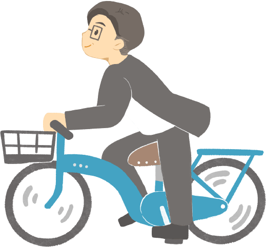 自転車に乗る中嶋税理士