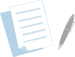 書類とペンのイラスト