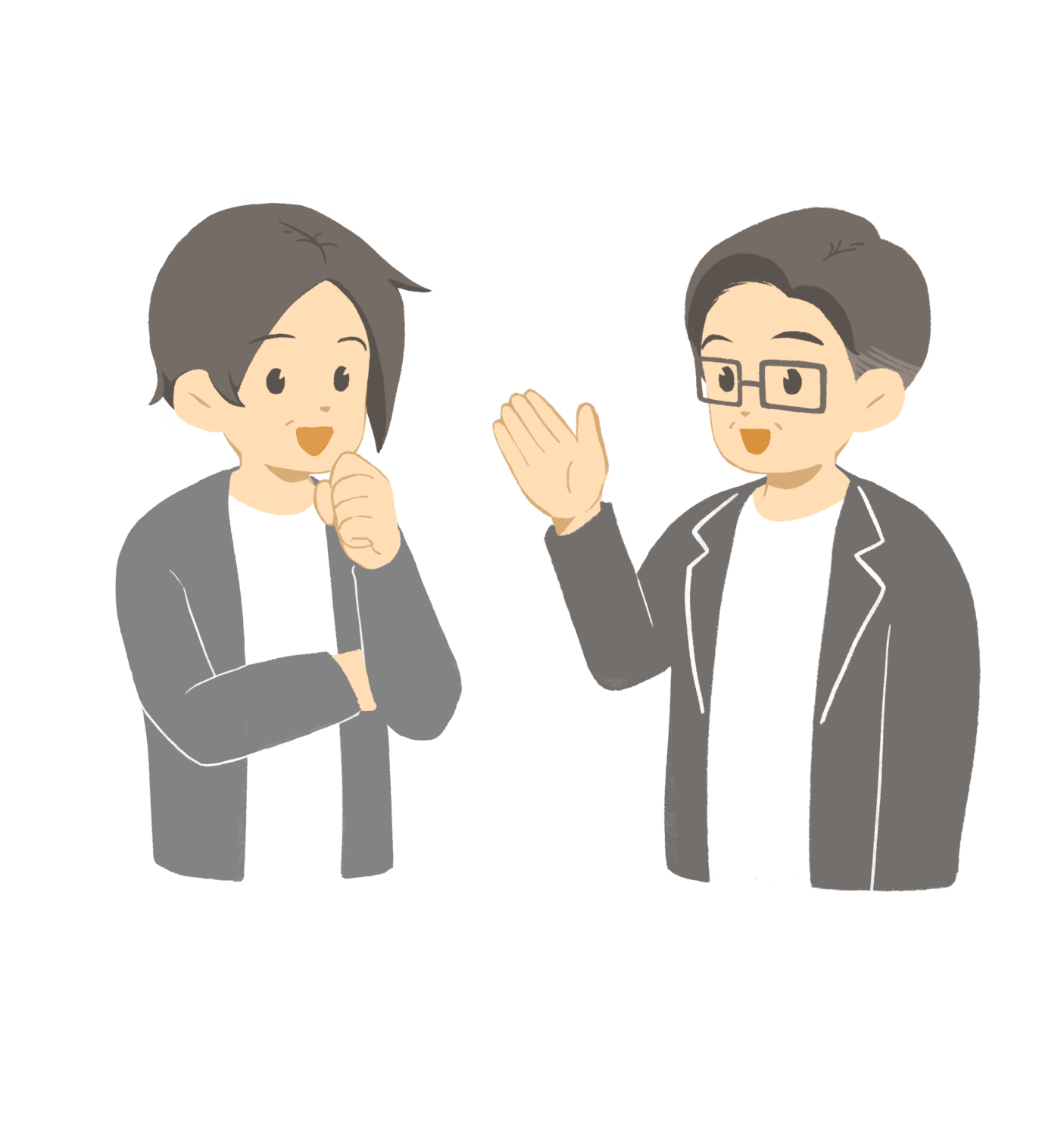 悩んでいる経営者に丁寧にアドバイスする中嶋税理士のイラスト